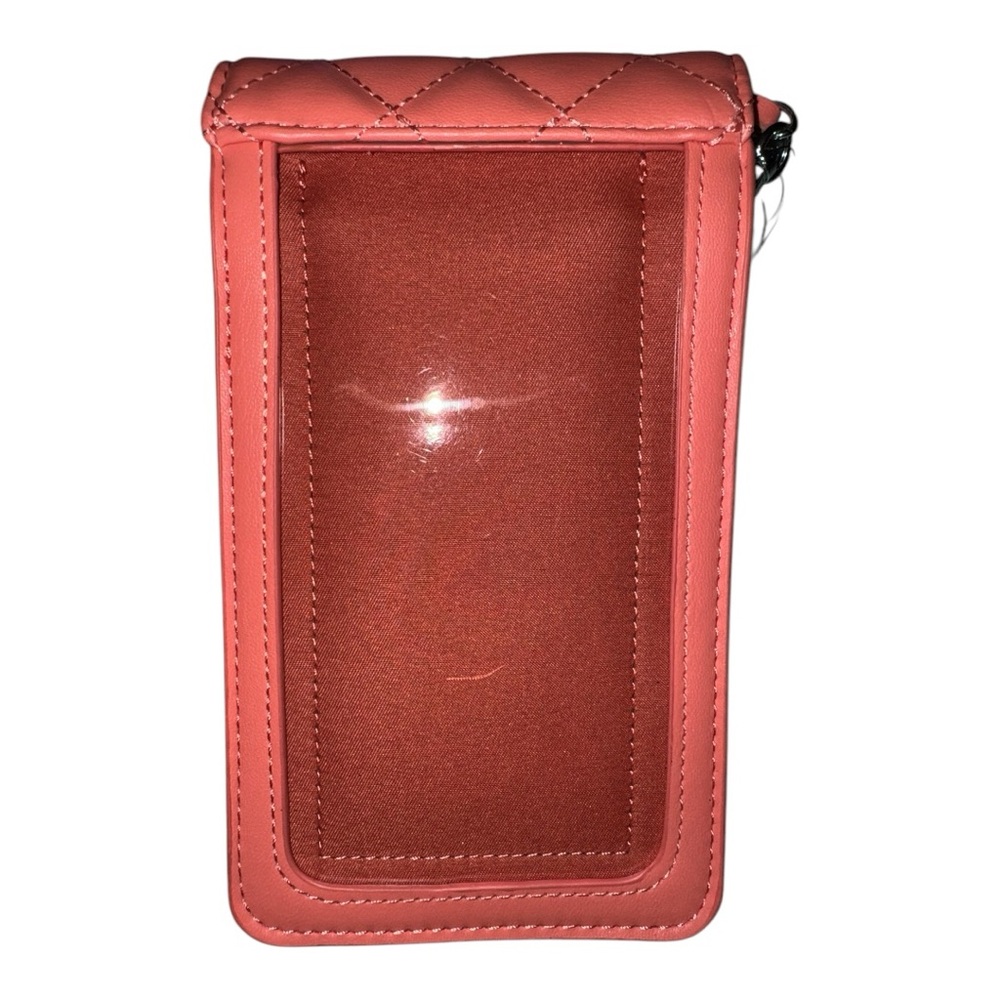 Badgley Mischka Quilted Phone Crossbody – Red Vegan Leather, Pearl Detail (NWT) - Picture 3 of 6